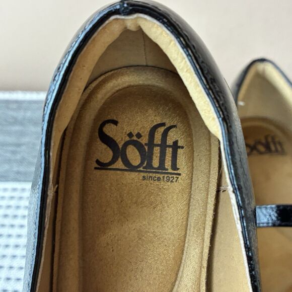 Söfft black Patent leather square toe Mary Jane flats comfort shoes size 6.5M - Picture 7 of 7